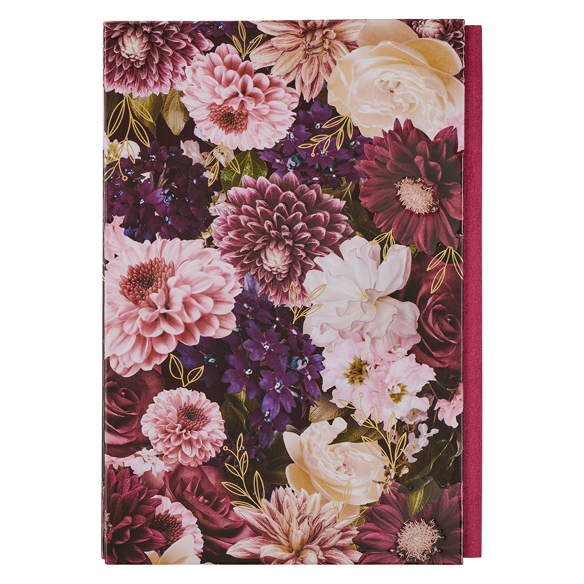 All Things Are Possible Burgundy Floral Quarter-bound Journal - The Christian Gift Company