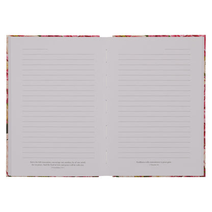 Grace Upon Grace Pink Floral Quarter-bound Journal - The Christian Gift Company