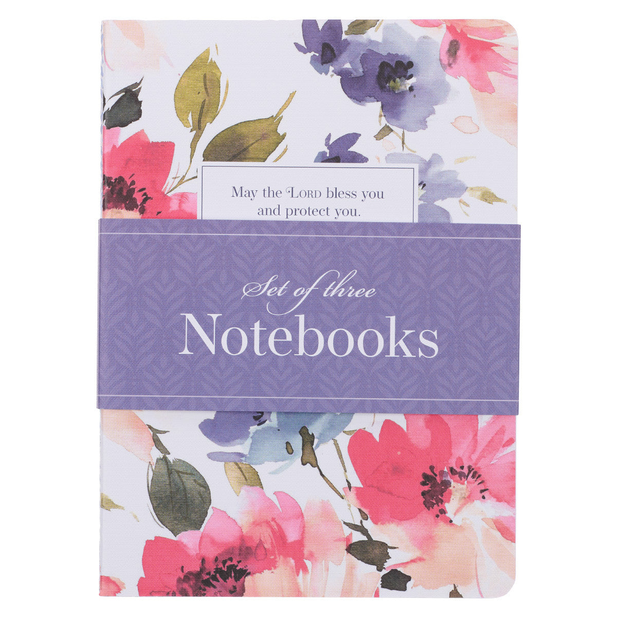 Bless and Protect You Floral Large Notebook Set - Numbers 6:24 - The Christian Gift Company