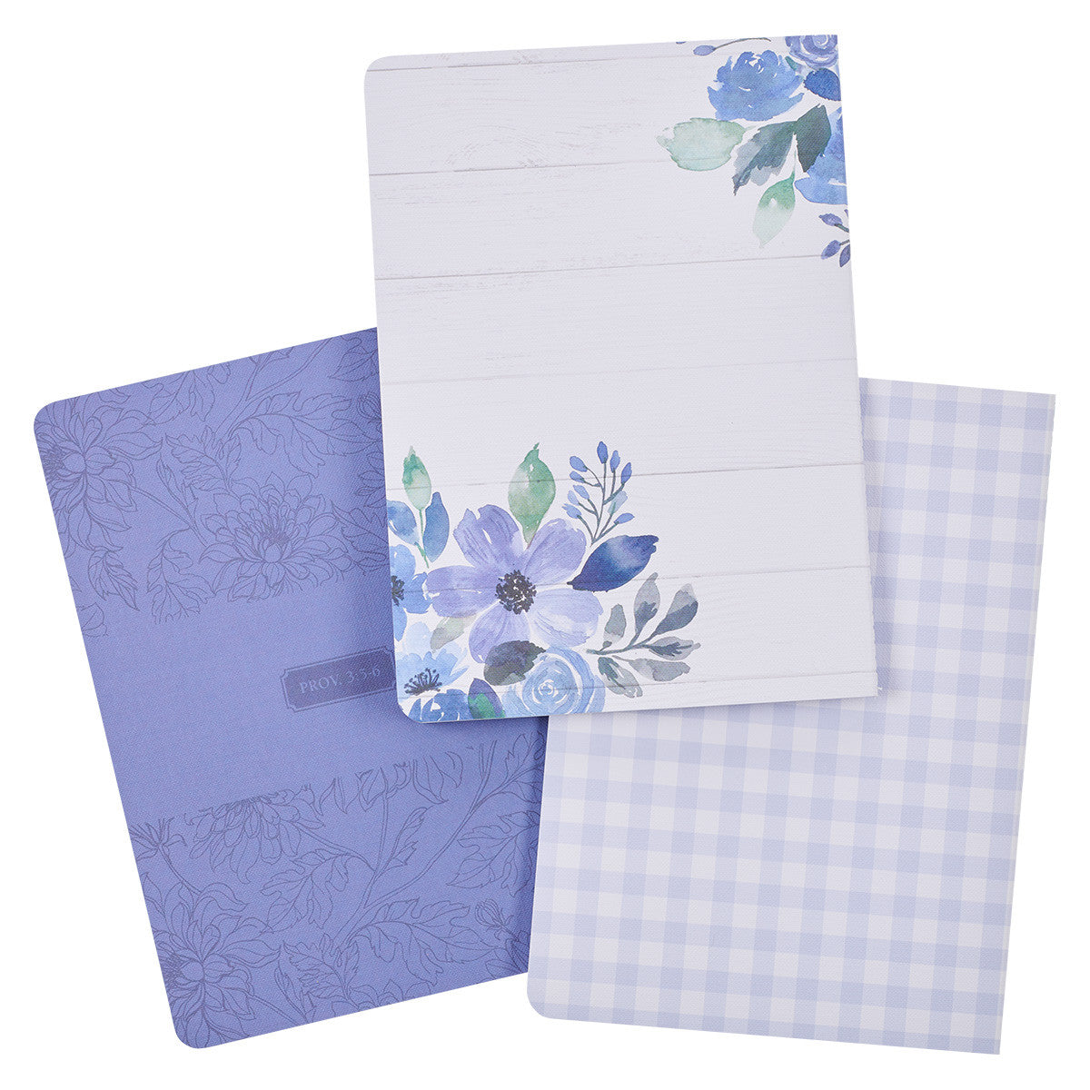 Strength Blue Floral Large Notebook Set -Psalm 28:7 - The Christian Gift Company