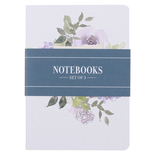 Joyful in Hope Lilac Watercolour Large Notebook Set - Romans 12:12 - The Christian Gift Company