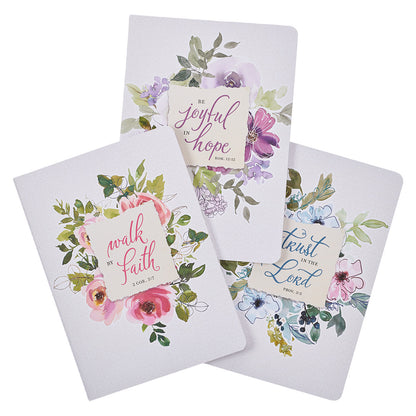 Joyful in Hope Lilac Watercolour Large Notebook Set - Romans 12:12 - The Christian Gift Company