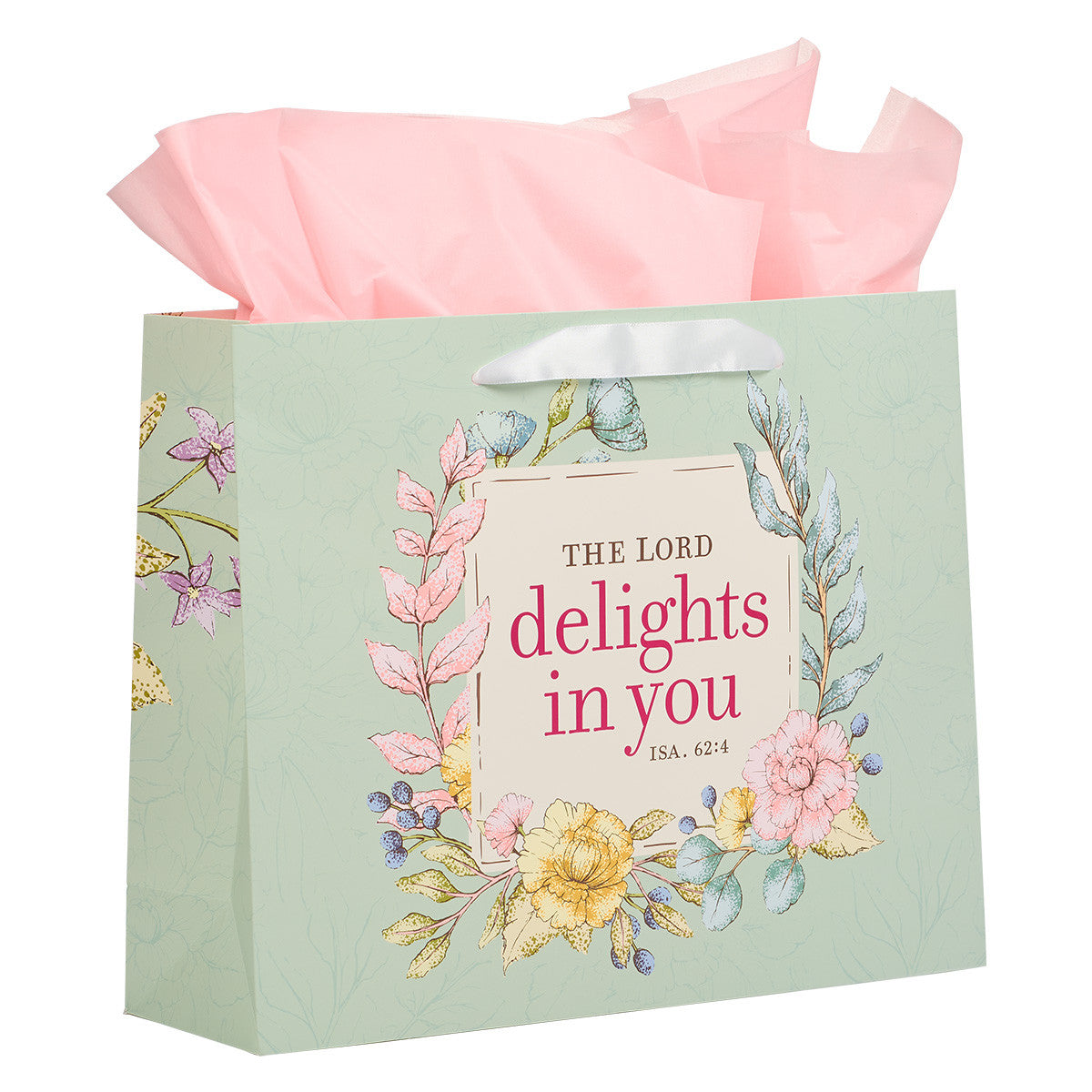 The LORD Delights in You Large Landscape Gift Bag - Isaiah 62:4 - The Christian Gift Company