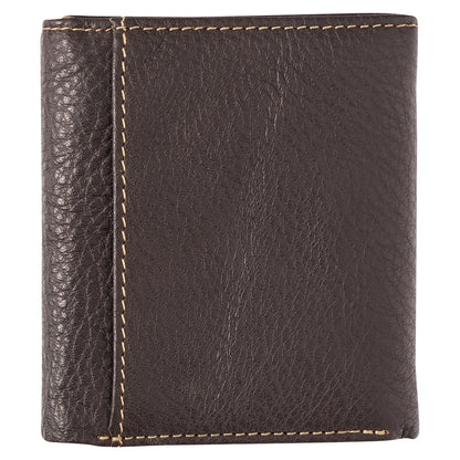 Best Dad Brown and Tan Genuine Leather Trifold Wallet - The Christian Gift Company