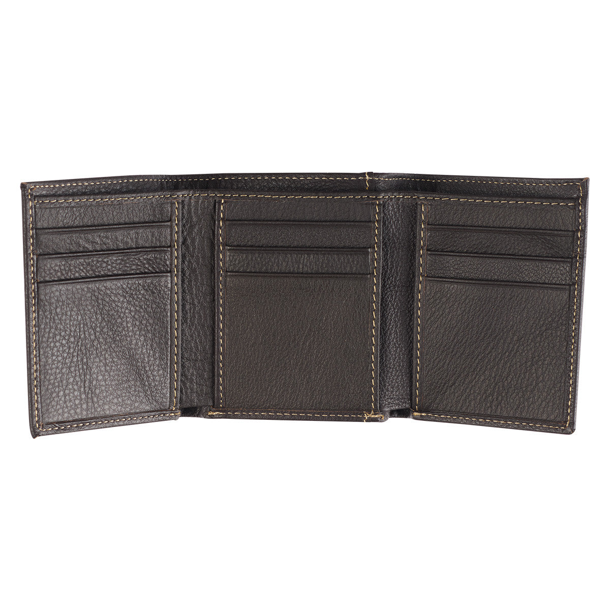 Best Dad Brown and Tan Genuine Leather Trifold Wallet - The Christian Gift Company