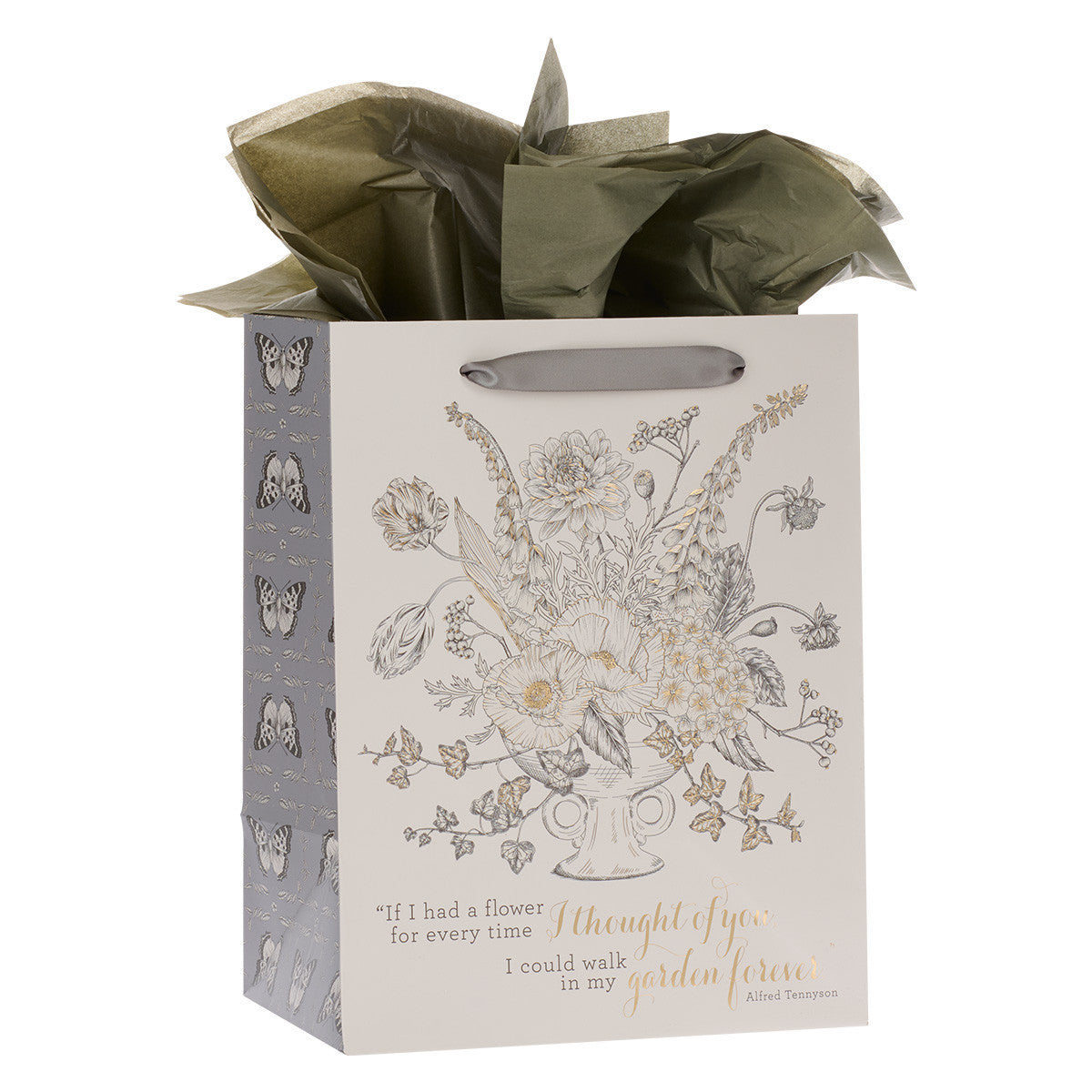 Garden Notes Grey Flowerpot Large Portrait Gift Bag and Card Set - The Christian Gift Company