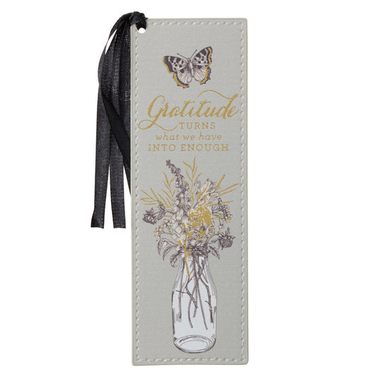 Garden Notes Grey Faux Leather Bookmark - The Christian Gift Company