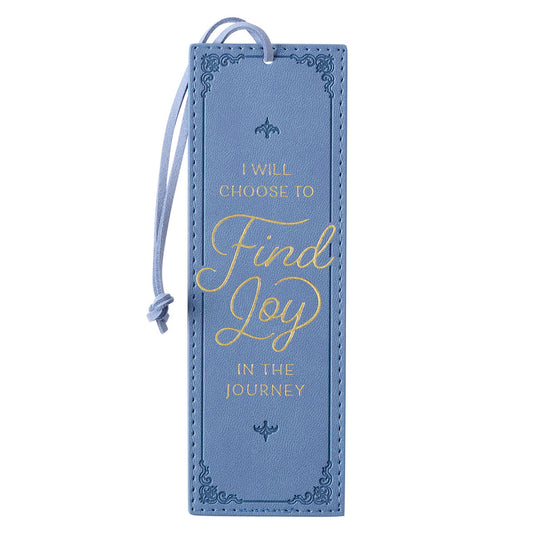 Find Joy in the Journey Blue Faux Leather Bookmark - The Christian Gift Company