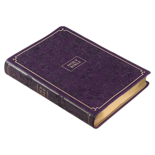 Purple Faux Leather Giant Print Full-Size King James Version Bible with Thumb Index - The Christian Gift Company