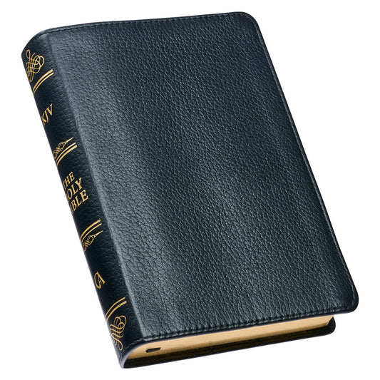 Black Genuine Leather Compact King James Version Bible - The Christian Gift Company