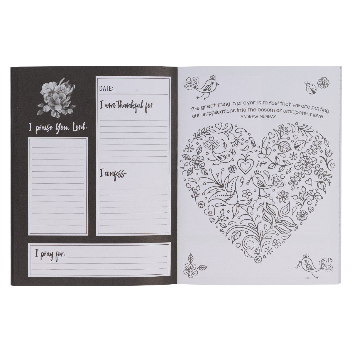 Pray More Worry Less Colouring Prayer Journal - The Christian Gift Company