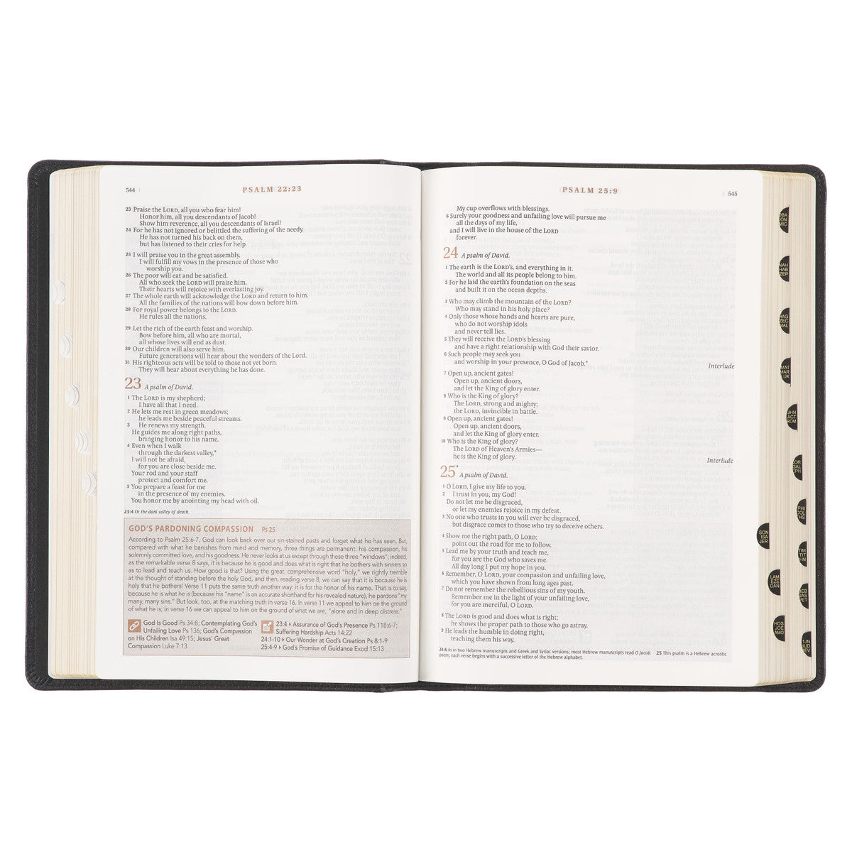 Black Genuine Leather Spiritual Growth Bible - The Christian Gift Company