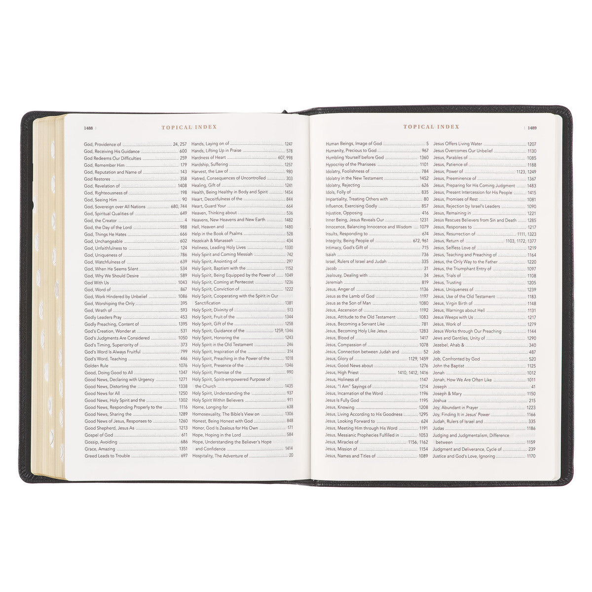 Black Genuine Leather Spiritual Growth Bible - The Christian Gift Company