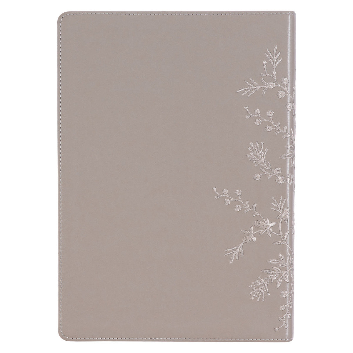 Embroidered Taupe Faux Leather Spiritual Growth Bible - The Christian Gift Company
