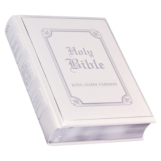 White Faux Leather King James Version Family Bible - The Christian Gift Company