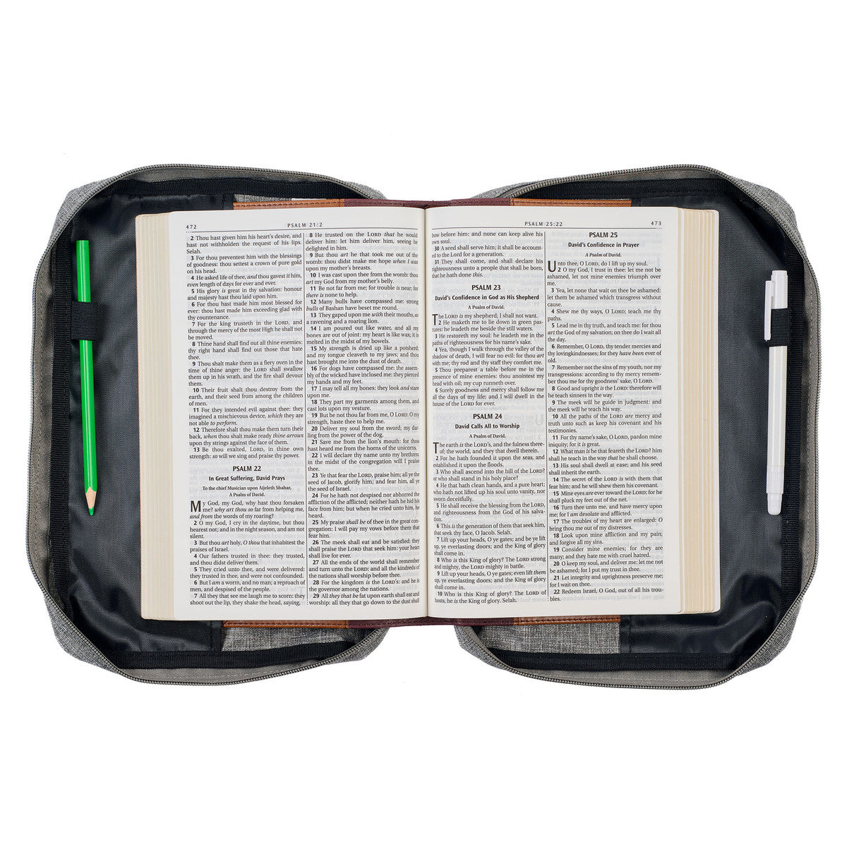 Strong and Courageous Lion Grey Value Bible Cover - Joshua 1:9 - The Christian Gift Company