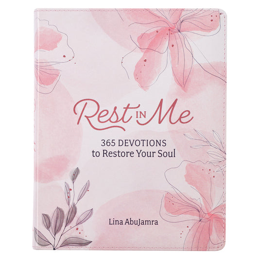 Rest in Me Pink Faux Leather Devotional - The Christian Gift Company