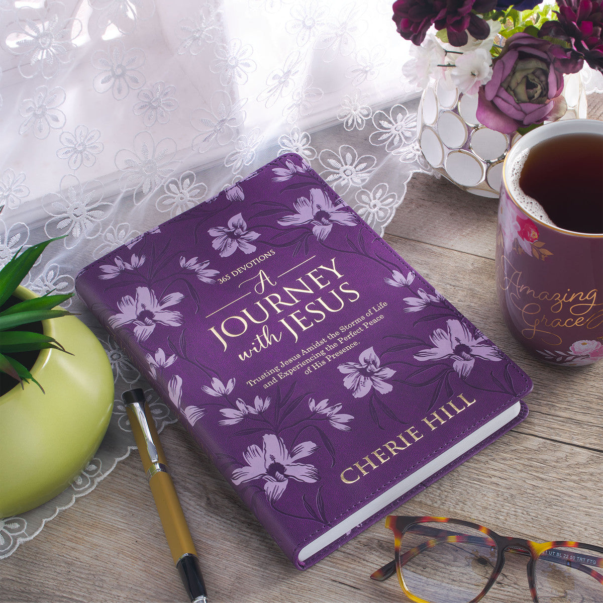 A Journey with Jesus Purple Faux Leather Devotional - The Christian Gift Company