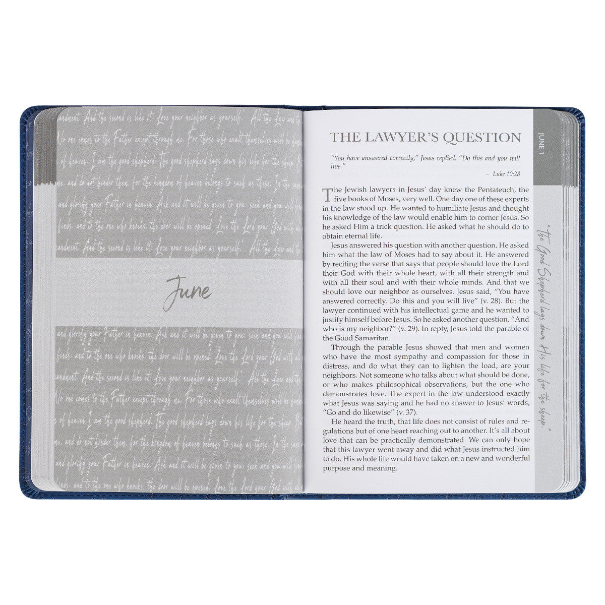 Words of Jesus for Daily Living Blue Faux Leather Devotional - The Christian Gift Company