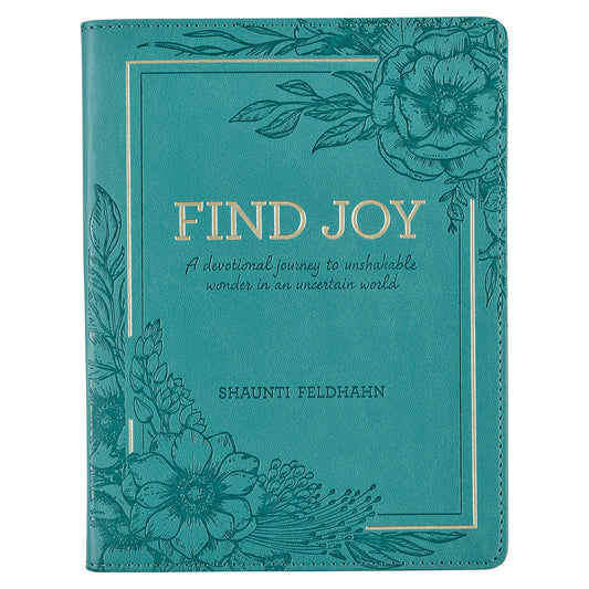 Find Joy Teal Faux Leather Devotional - The Christian Gift Company