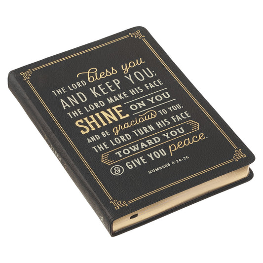 Bless You and Keep You Black Faux Leather Classic Journal - Numbers 6:24-26 - The Christian Gift Company
