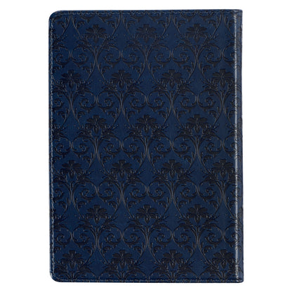 I Know The Plans Floral Trellis Blue Faux Leather Classic Journal - Jeremiah 29:11 - The Christian Gift Company