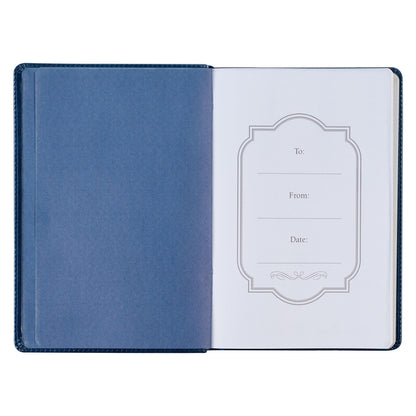 Blessed is the One Navy Faux Leather Classic Journal - Jeremiah 17:7 - The Christian Gift Company