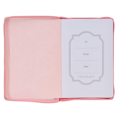 The Plans Pink Bouquet Faux Leather Classic Journal with Zippered Closure - Jeremiah 29:11 - The Christian Gift Company