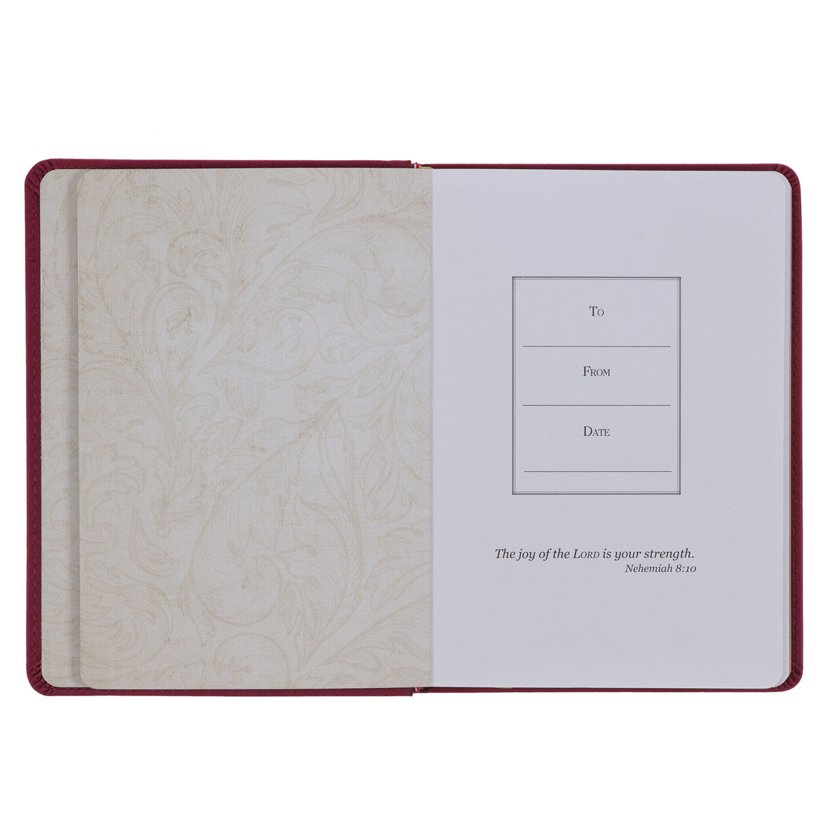 Trust in the LORD Golden Leaf Burgundy Faux Leather Handy-size Journal - Proverbs 3:5 - The Christian Gift Company