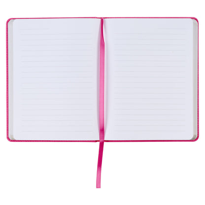 She is Brave Pink Faux Leather Handy-size Journal - The Christian Gift Company
