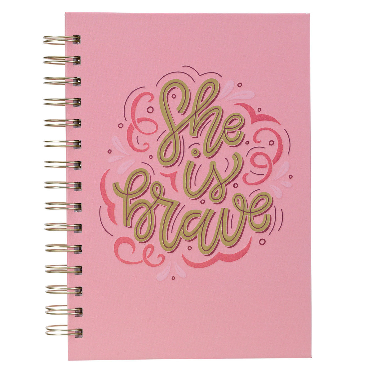 She is Brave Pink Wirebound Journal - The Christian Gift Company