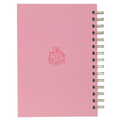 She is Brave Pink Wirebound Journal - The Christian Gift Company