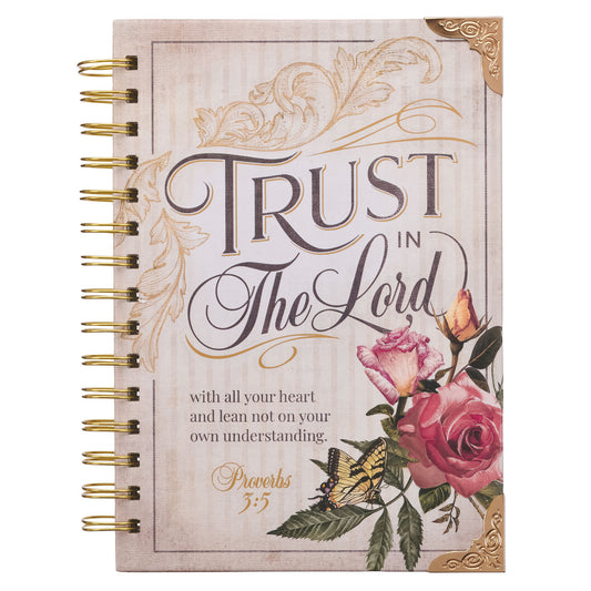 Trust in the LORD Floral Wirebound Journal - Proverbs 3:5 - The Christian Gift Company