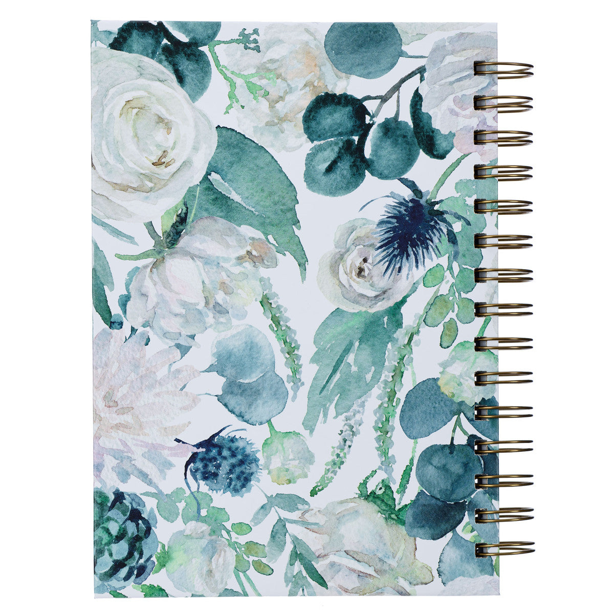 Be Still and Know Teal Floral Wirebound Journal - Psalm 46:10 - The Christian Gift Company