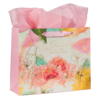 Pastel Meadow Large Landscape Gift Bag with Card - The Christian Gift Company