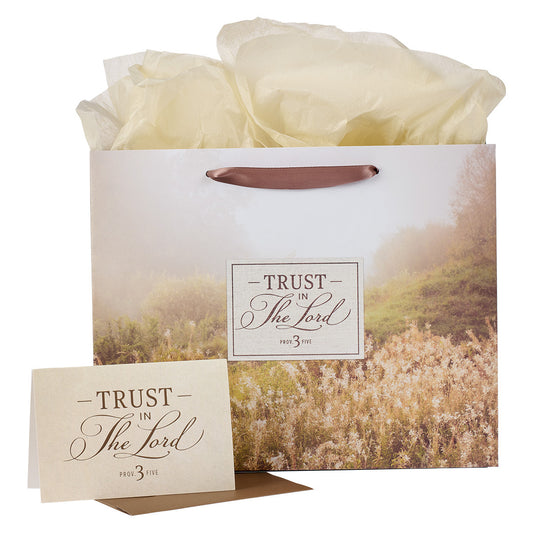 Trust in the LORD Large Landscape Gift Bag - Proverbs 3:5 - The Christian Gift Company