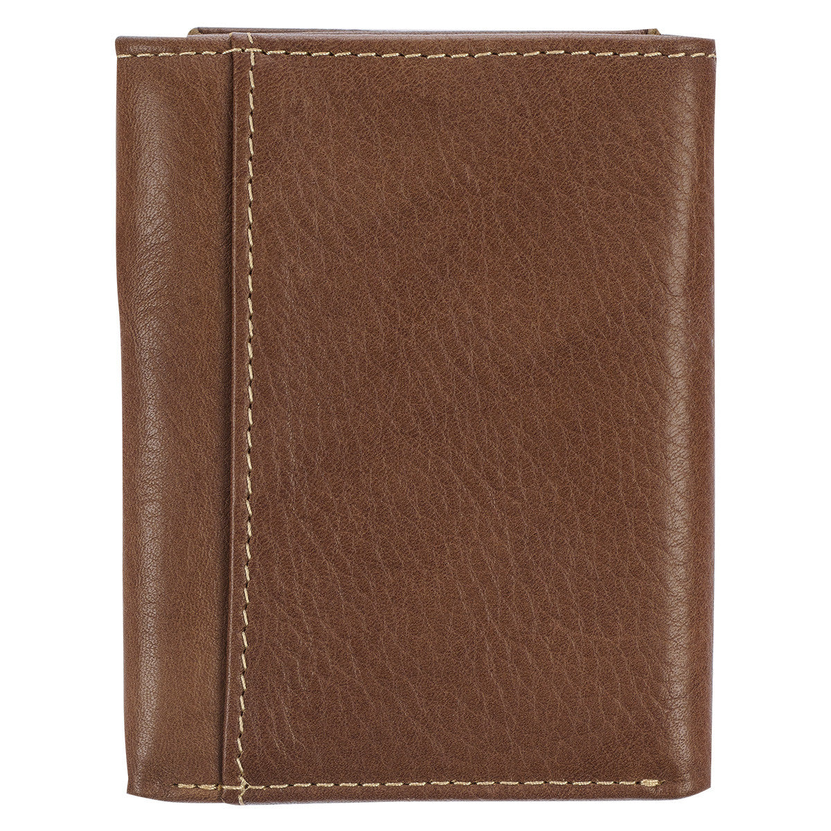 Ichthus Fish Brown Genuine Leather Trifold Wallet - The Christian Gift Company