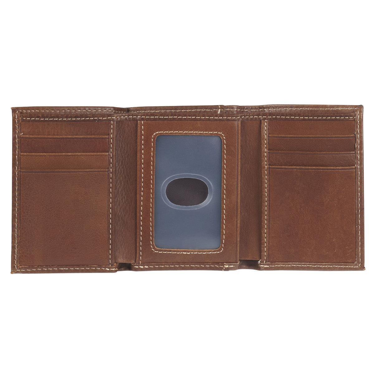 Ichthus Fish Brown Genuine Leather Trifold Wallet - The Christian Gift Company