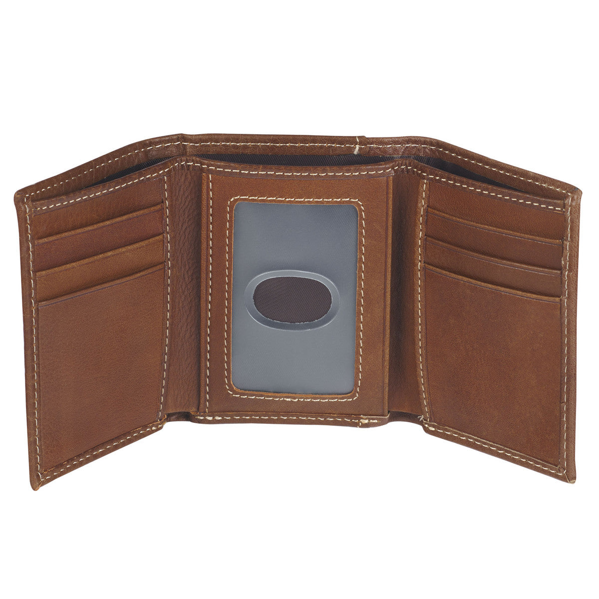 Ichthus Fish Brown Genuine Leather Trifold Wallet - The Christian Gift Company