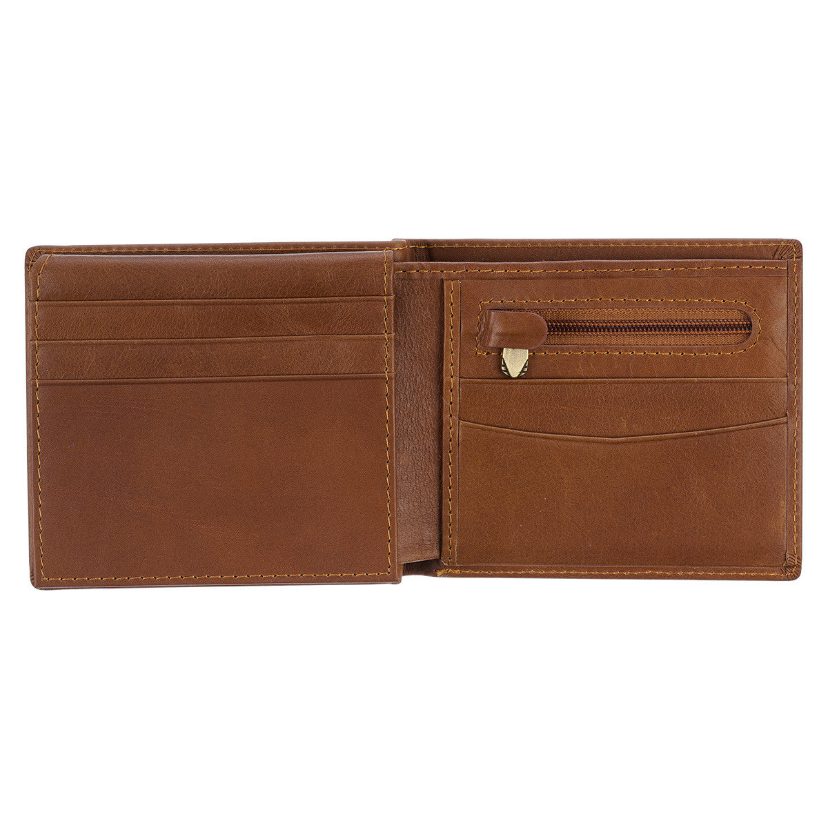 Seek First the Kingdom Saddle Tan Genuine Leather Wallet - Matthew 6:33 - The Christian Gift Company