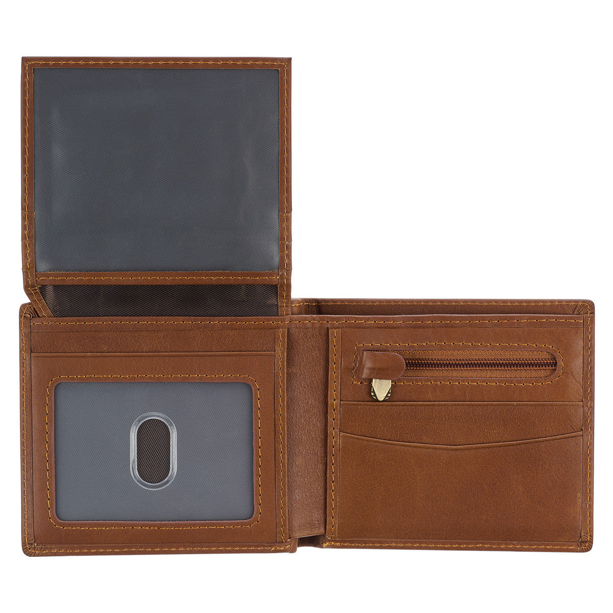 Seek First the Kingdom Saddle Tan Genuine Leather Wallet - Matthew 6:33 - The Christian Gift Company