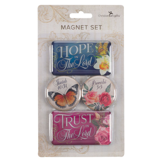 Hope and Trust Floral Assorted Magnet Set - The Christian Gift Company