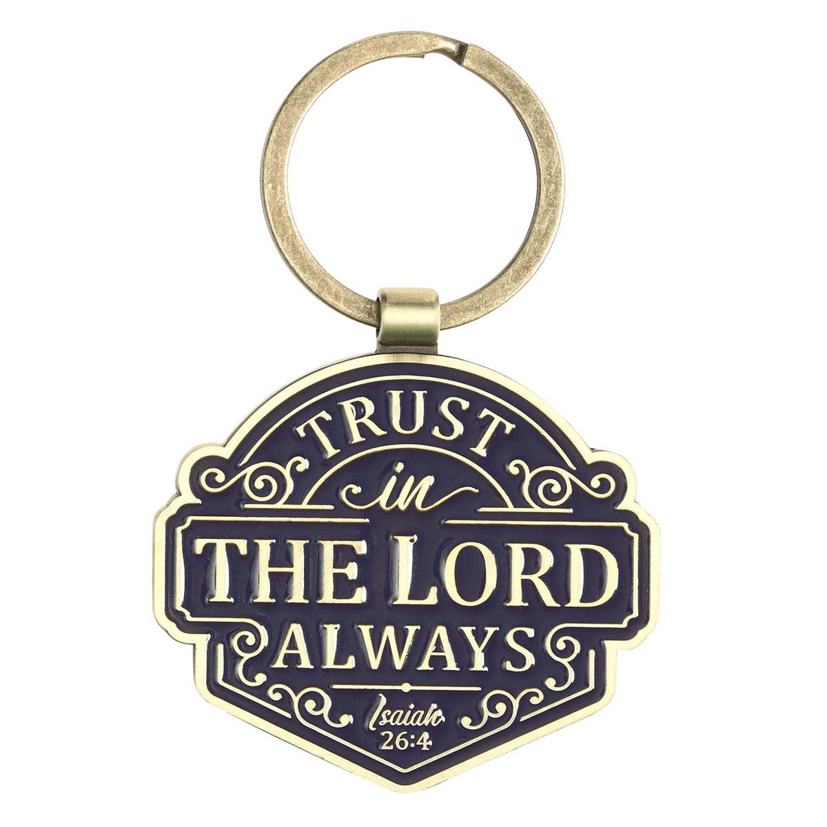 Trust in the LORD Always Key Ring in Gift Tin - Isaiah 26:4 - The Christian Gift Company