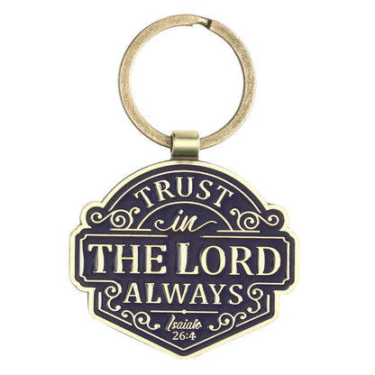 Trust in the LORD Always Key Ring in Gift Tin - Isaiah 26:4 - The Christian Gift Company