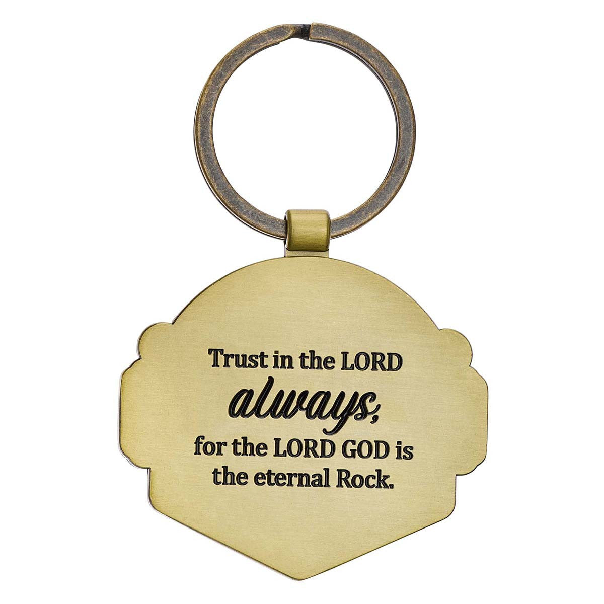 Trust in the LORD Always Key Ring in Gift Tin - Isaiah 26:4 - The Christian Gift Company