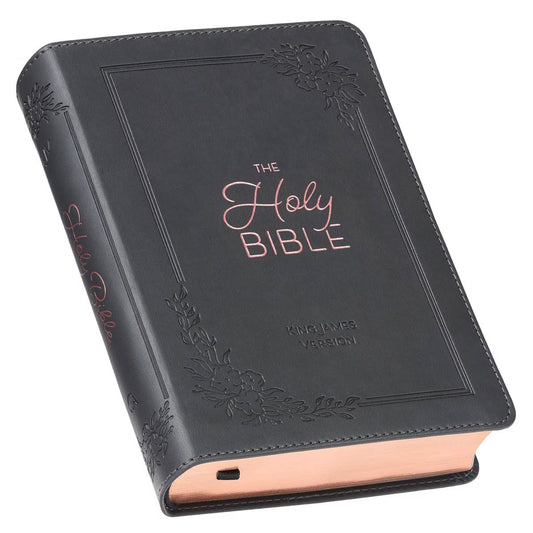 Cobalt Grey Large Print Compact King James Version Bible - The Christian Gift Company