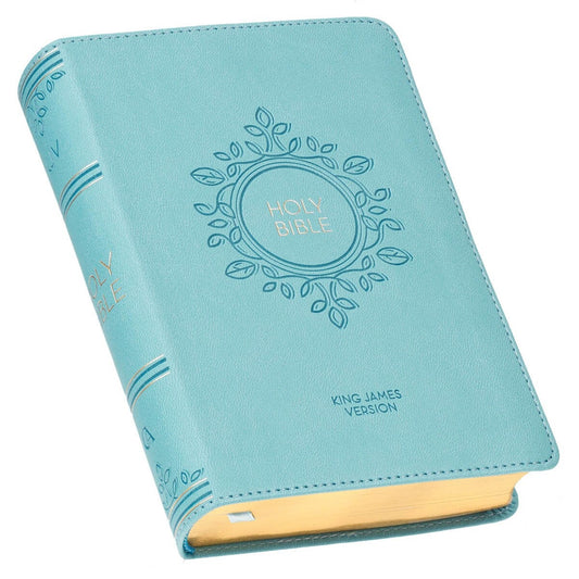 Aqua Blue Large Print Compact King James Version Bible - The Christian Gift Company
