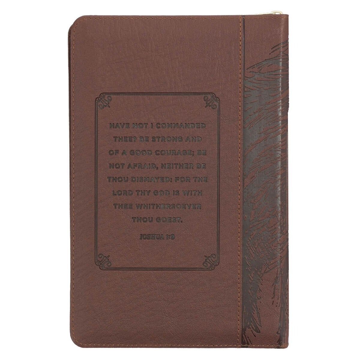 Walnut Brown Faux Leather King James Version Deluxe Gift Bible with Thumb Index and Zippered Closure - The Christian Gift Company