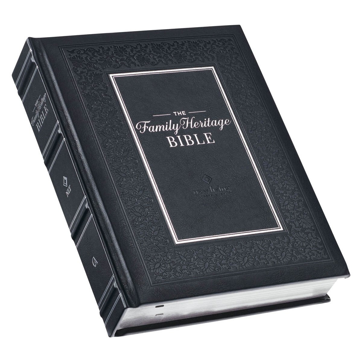 Black Faux Leather Hardcover Family Heritage Bible - The Christian Gift Company
