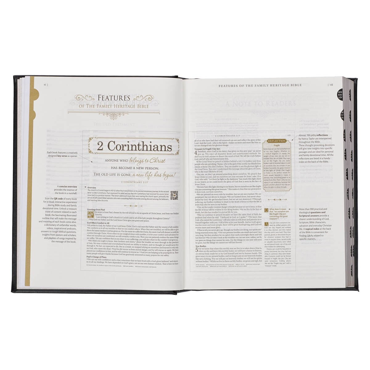 Black Faux Leather Hardcover Family Heritage Bible - The Christian Gift Company